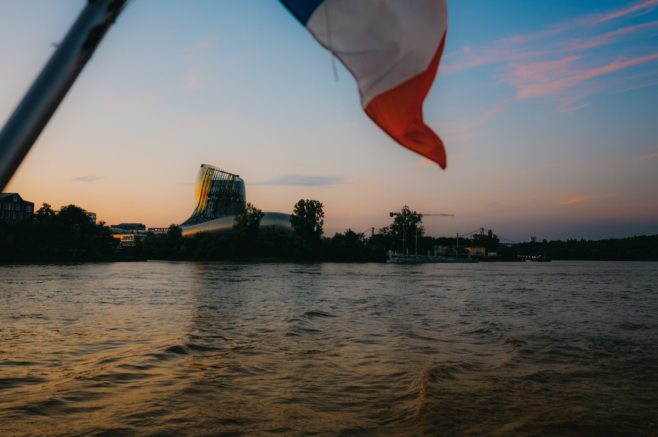 Coucher de soleil sur la Garonne pendant la réception